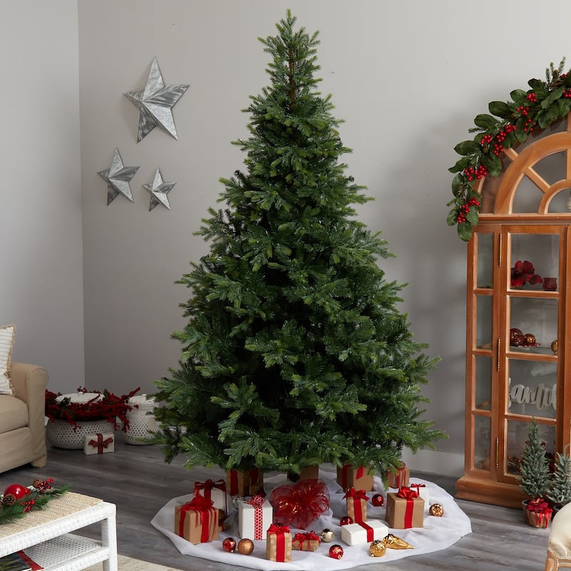 9ft. Spruce Artificial Christmas Tree with 750 Clear Lights & 1912 Branches - Majestic Seasonal Holiday X-Mas Tree