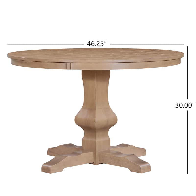 Roomfitters Round Dining Table with Solid Wood Pedestal Base, Classic 48" Kitchen and Dining Room Table