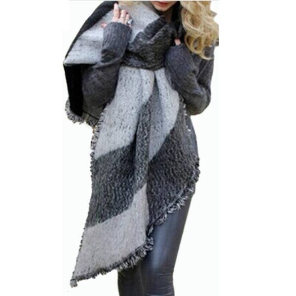 Shop Winter Fashion Women Blanket Scarf Female Cashmere Wool Scarf