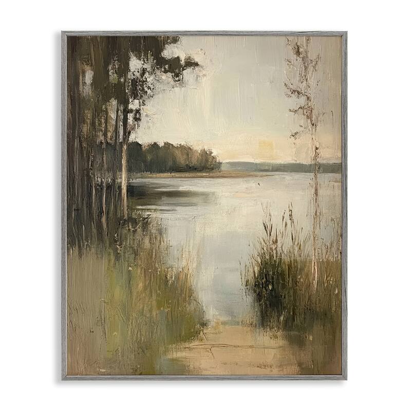 Stupell Wild Grasses by Lakeside Framed Giclee Art Design By Petal Prints Design - 16 x 20 - Grey