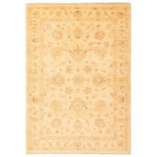 ECARPETGALLERY Hand-knotted Chobi Finest Beige Wool Rug - 4'1 x 5'11 ...