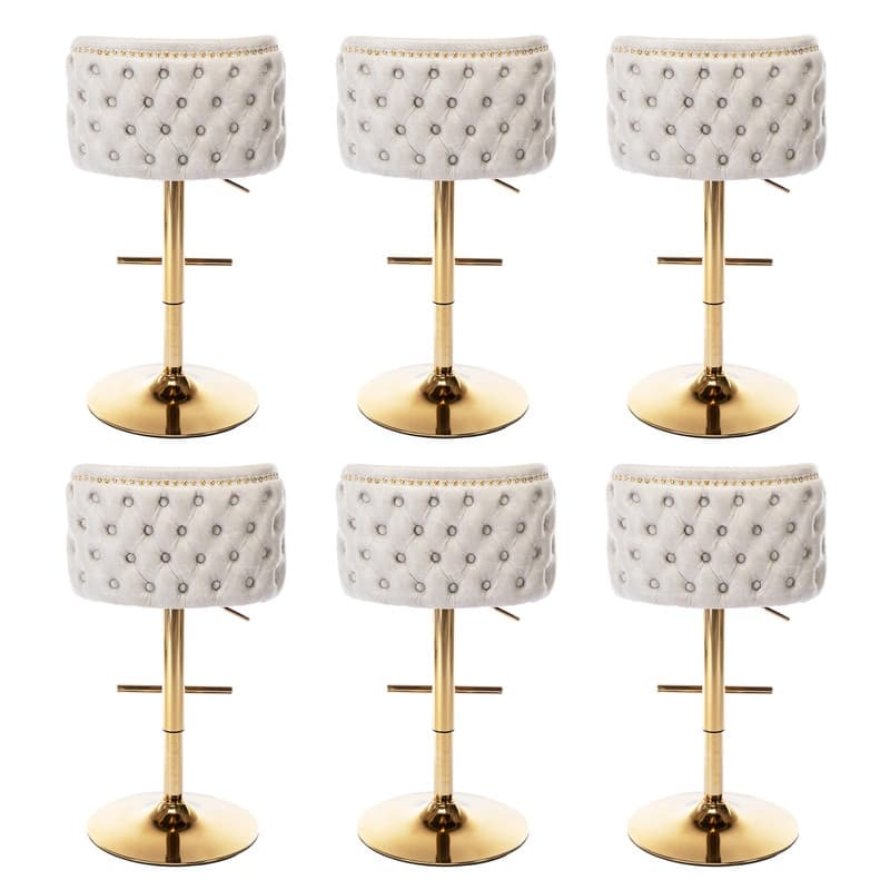 Upholstered Swivel Counter Bar Stools Set of 4
