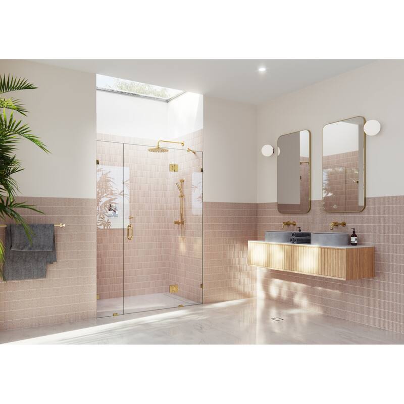 Glass Warehouse GHF-55.5 Stellar 78" High x 55-1/2" Wide Hinged - Polished Brass