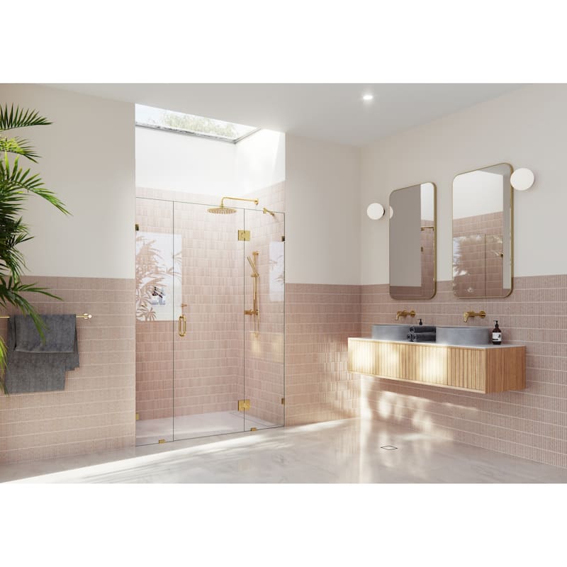 Glass Warehouse GHF-60.75 Stellar 78" High x 60-3/4" Wide Hinged - Polished Brass