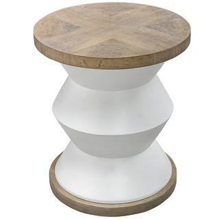 Uttermost Spool Matte White Geometric Side Table