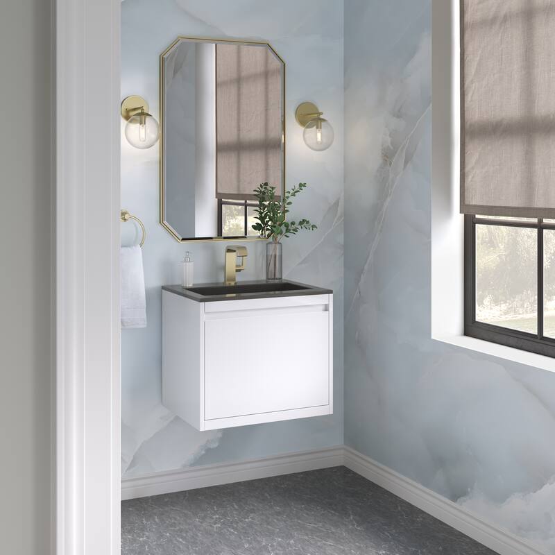James Martin Vanities Mantova 23.6" Single Vanity Cabinet, Glossy White
