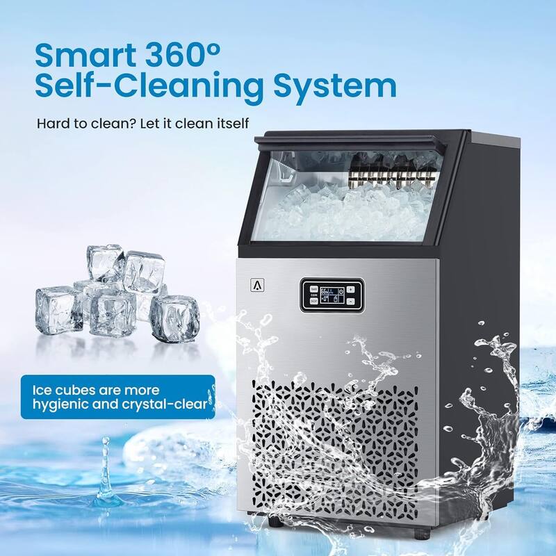 Stainless Steel Commercial Ice Maker Machine, 150lbs/24H - N/A