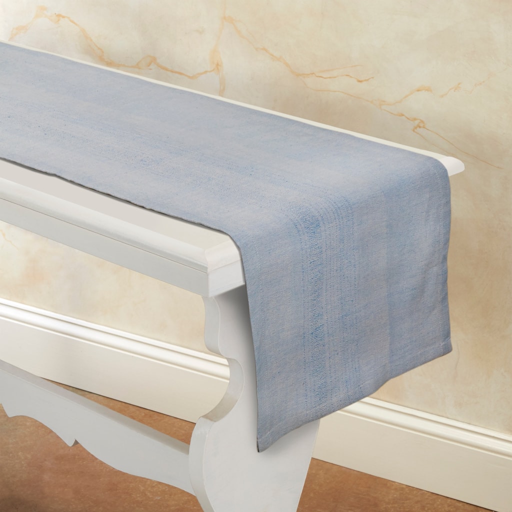 AURA 100% Cotton Textured Table Runner | Handmade | Upcycled | Fairtrade | Nature-Inspired | 14x72 inch - 72"x14"