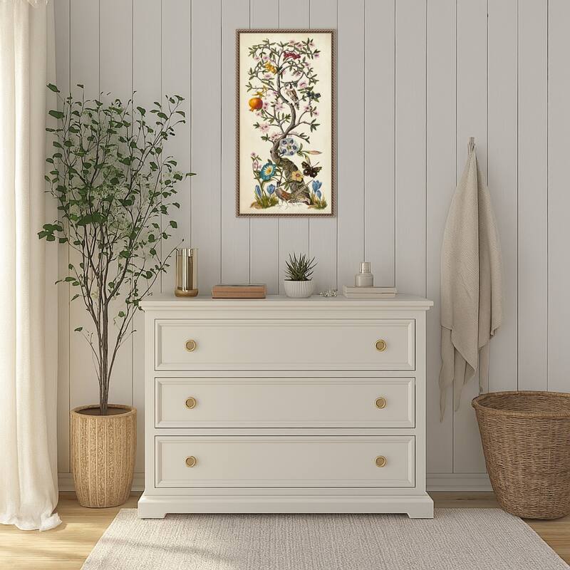 Chinoiserie Natura No. 1 by Naomi McCavitt (14 x 27 in.), Framed Canvas Wall Art Print