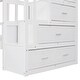 preview thumbnail 16 of 16, Full Over Twin & Twin Wood Triple Bunk Bed with Drawers and Guardrails, Gray