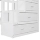 preview thumbnail 7 of 7, Full Over Twin & Twin Wood Triple Bunk Bed with Drawers and Guardrails, White