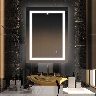 ExBrite Anti Fog LED Bathroom Mirror With Brightness Adjustment Night Light,Touch Button,Waterproof