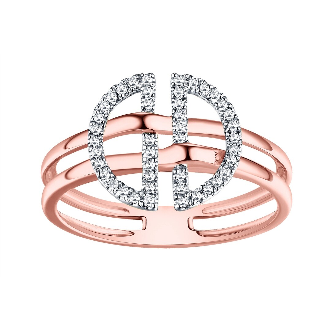 Prisme Jewel 0.80 mm 0.07 TDW G-H//I1 Diamant Naturel Multi-Tone Gold Fancy Ring