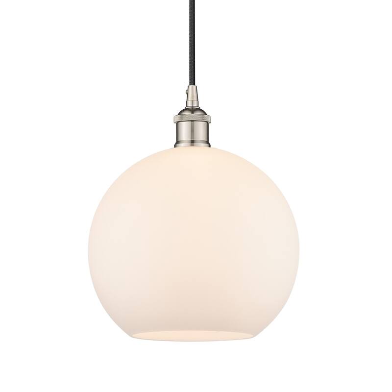 Innovations Lighting 616-1P-13-10 Athens Pendant Athens 10" Wide - Polished Nickel / Matte White