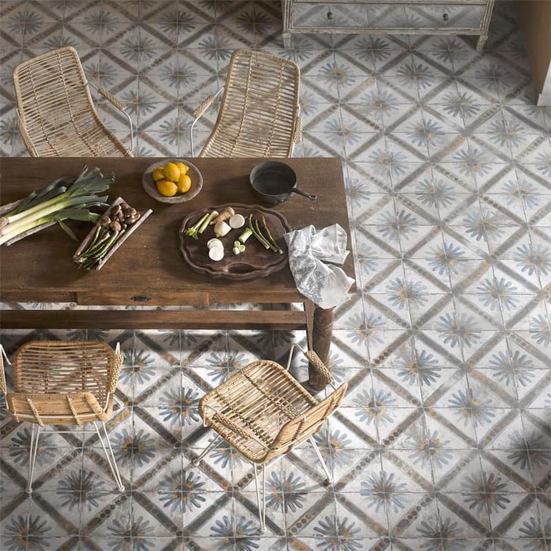 Merola Tile Kings Marrakech Blue 17-5/8" x 17-5/8" Ceramic Floor and Wall Tile