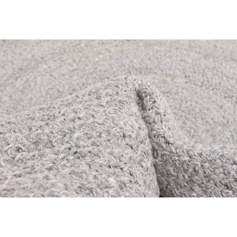 ECARPETGALLERY Braid weave Sienna Grey Wool Rug - 3'10 x 3'10