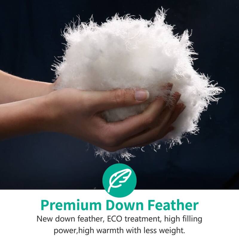 King Size Luxury 100% Organic Cotton All Season Goose Feathers Down Comforter 750 Fill Power Medium Warmth Duvet Insert, 106x90