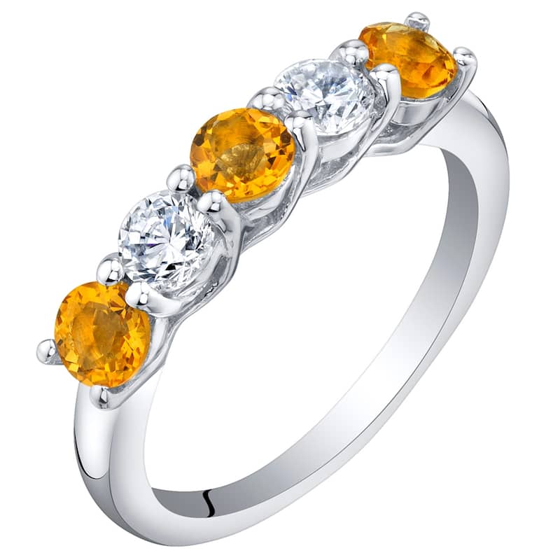 Sterling Silver 0.5 ct Citrine Stackable Ring