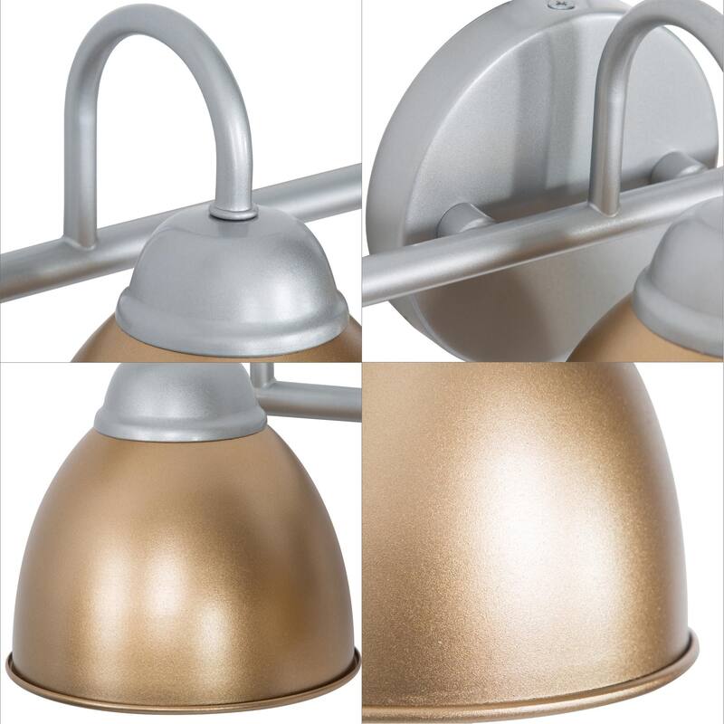 3-light Bathroom Vanity Light with Metal Shade for Powder Room