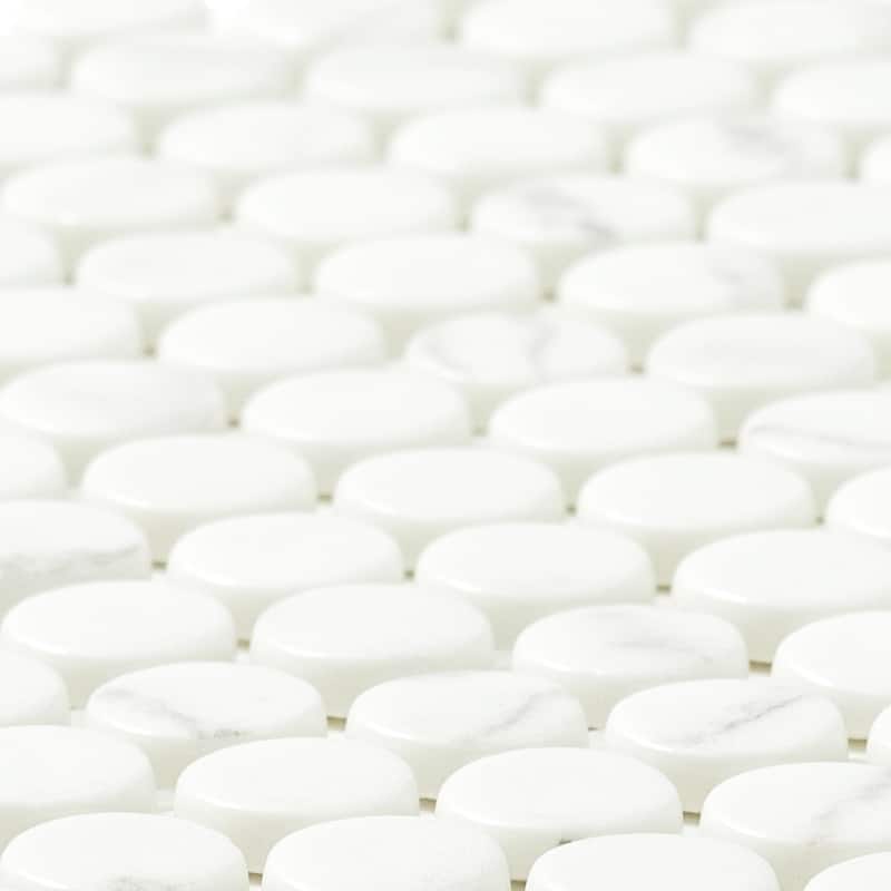 Eterna Penny 12x12 Glass Round Mosaic Tile - Floor, Wall, Backsplash
