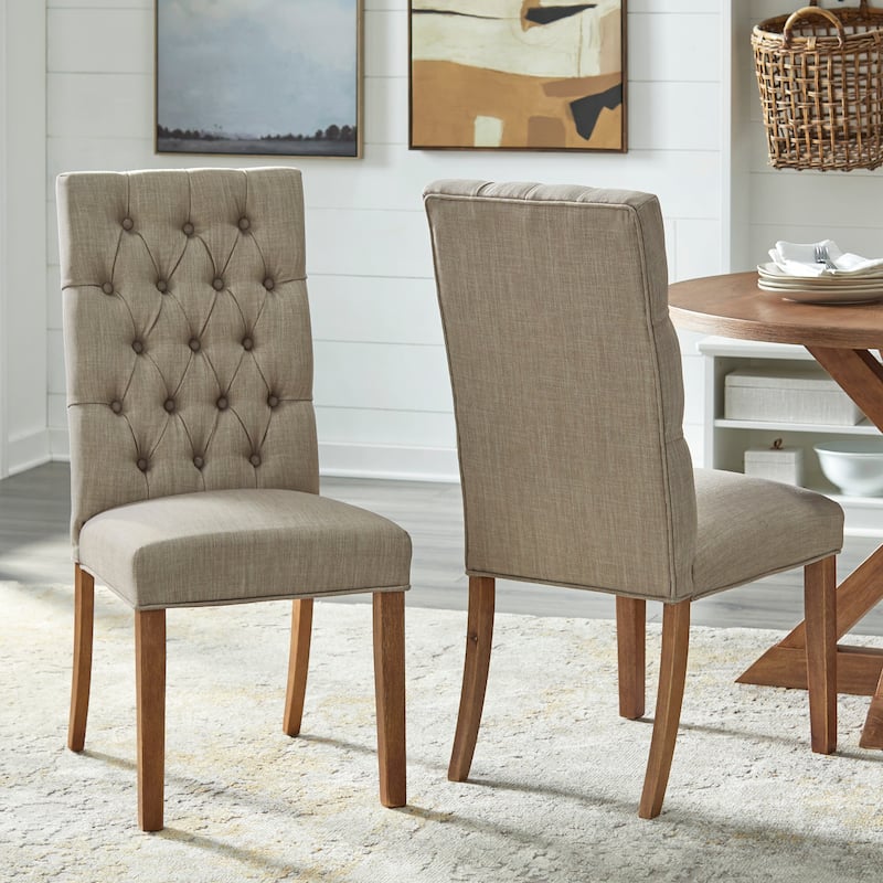 LIfestorey Maxine Parsons Dining Chairs (Set of 2) - Set of 2 - Beige - Short