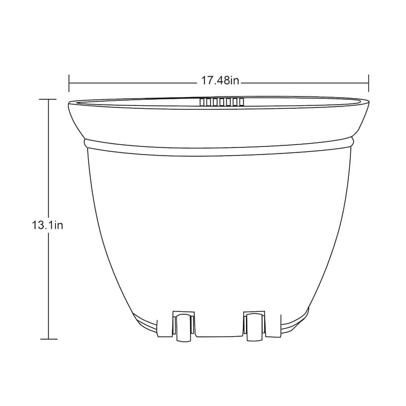 Southern Patio Kittredge Resin 17.5-inch Planter with Wheels