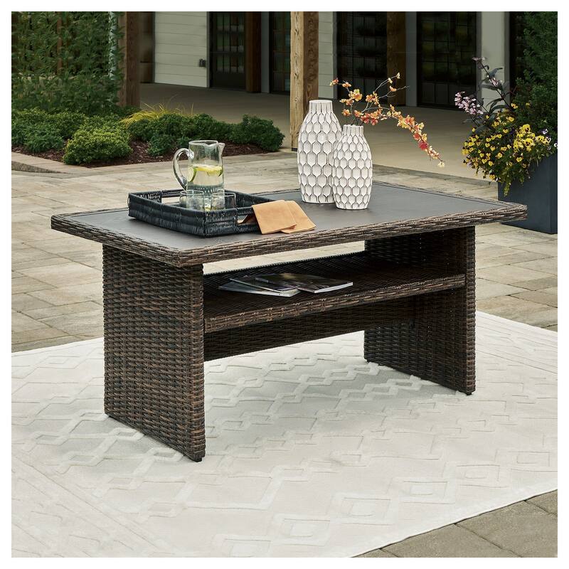 Signature Design by Ashley Brook Ranch Brown Outdoor Multi-use Table - 59" W x 35.5" D x 27.38" H - Brown