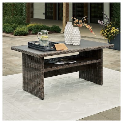 Signature Design by Ashley Brook Ranch Brown Outdoor Multi-use Table - 59" W x 35.5" D x 27.38" H