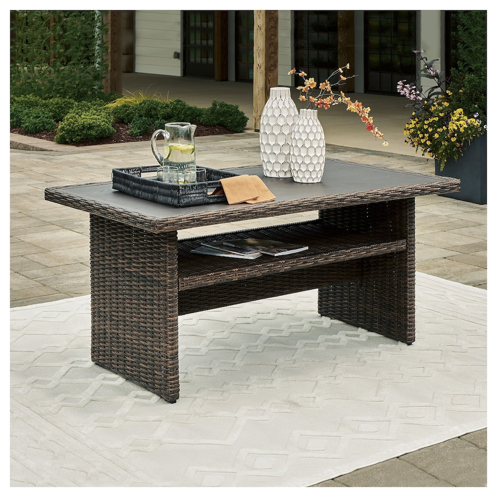 Signature Design by Ashley Brook Ranch Brown Outdoor Multi-use Table - 59" W x 35.5" D x 27.38" H