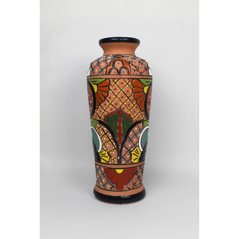 16.5 in. Talavera Needle Flower Vase