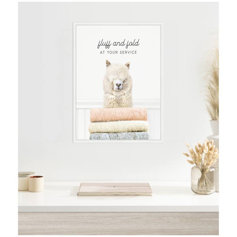 Kate and Laurel Sylvie Animal Fluff and Fold Framed Canvas by Amy Peterson
