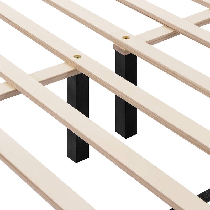 Full / Queen Cream Petal Headboard Bed with Built-in Ambient Light and Silent Design