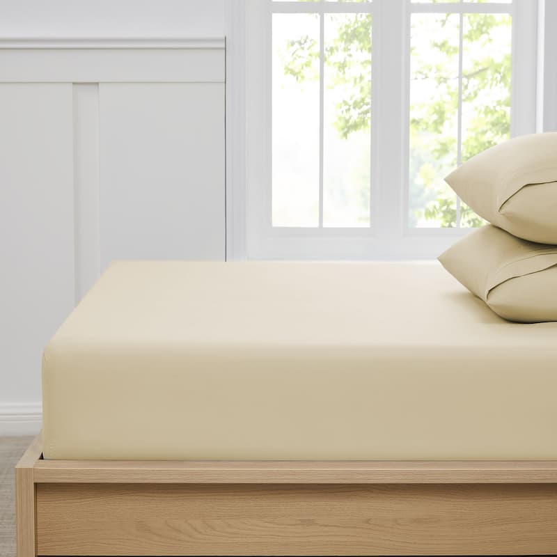 Sweet Home Collection 1500 Series Microfiber Fitted Sheet - Beige - Twin