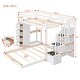 preview thumbnail 4 of 16, Twin Over Full Size Bunk Bed with Shelves and Storage, White