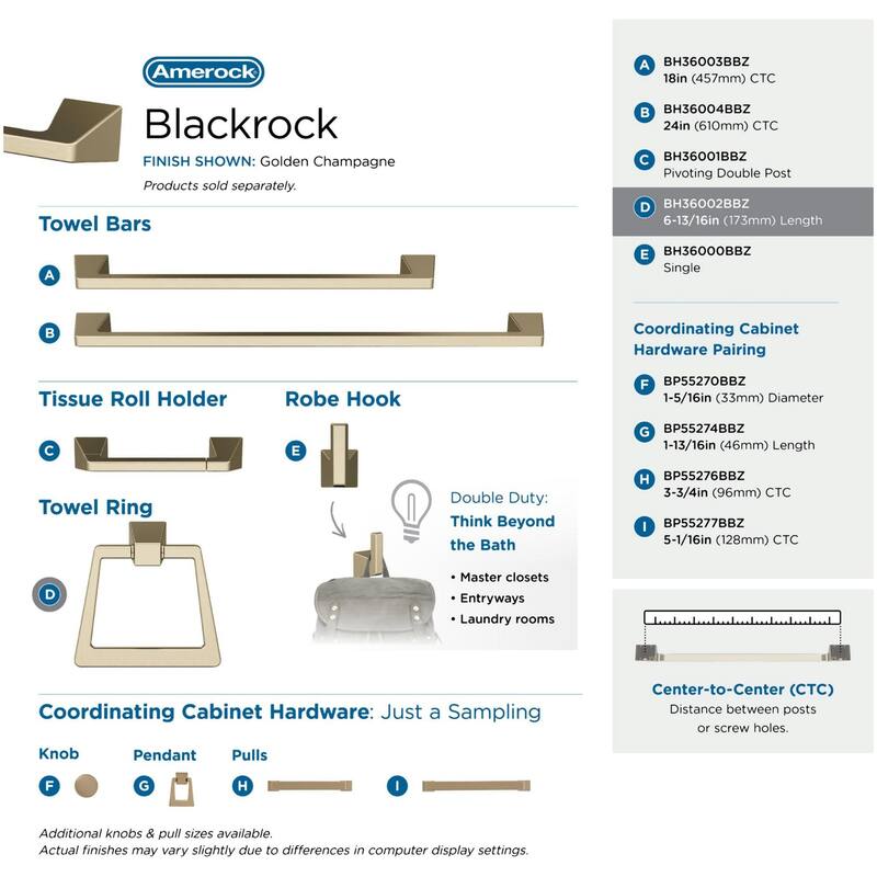Amerock Blackrock 6-13/16" Wall Mounted Towel Ring