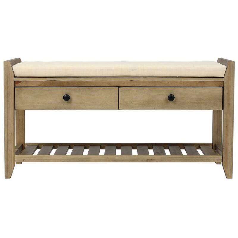 39" Modern Versatile Entry Upholstered Storage Bench with Shoe Rack and Drawers