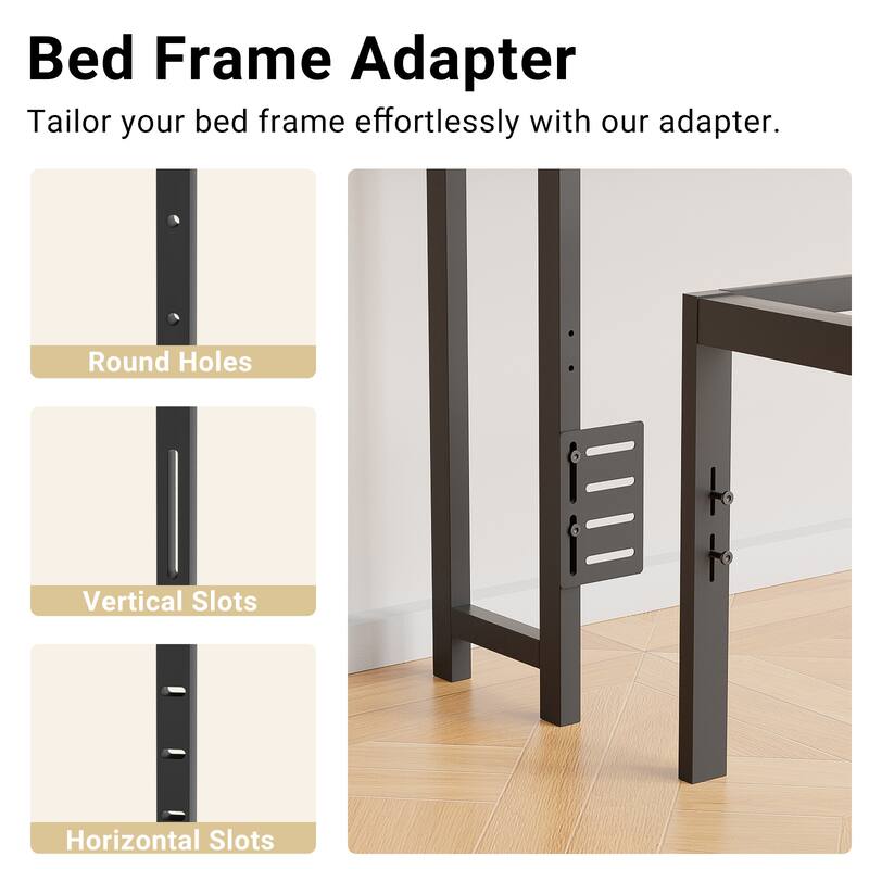 Headboards with Storage Shelves, Head Board with Power Outlet and LED Light for Bed Frame