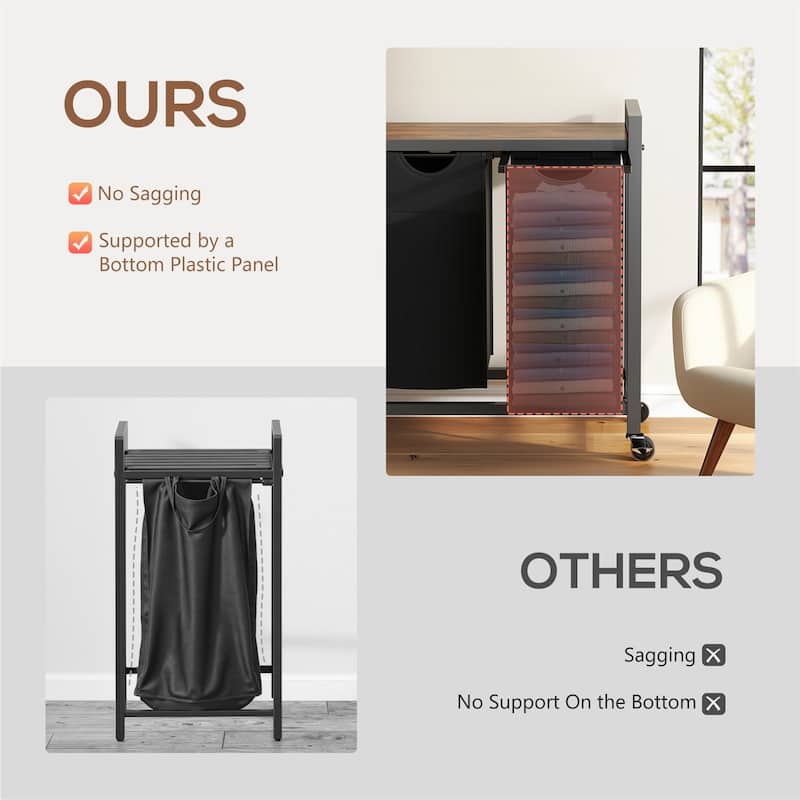 Laundry Hamper with Pull-Out Removable Sorter Bags