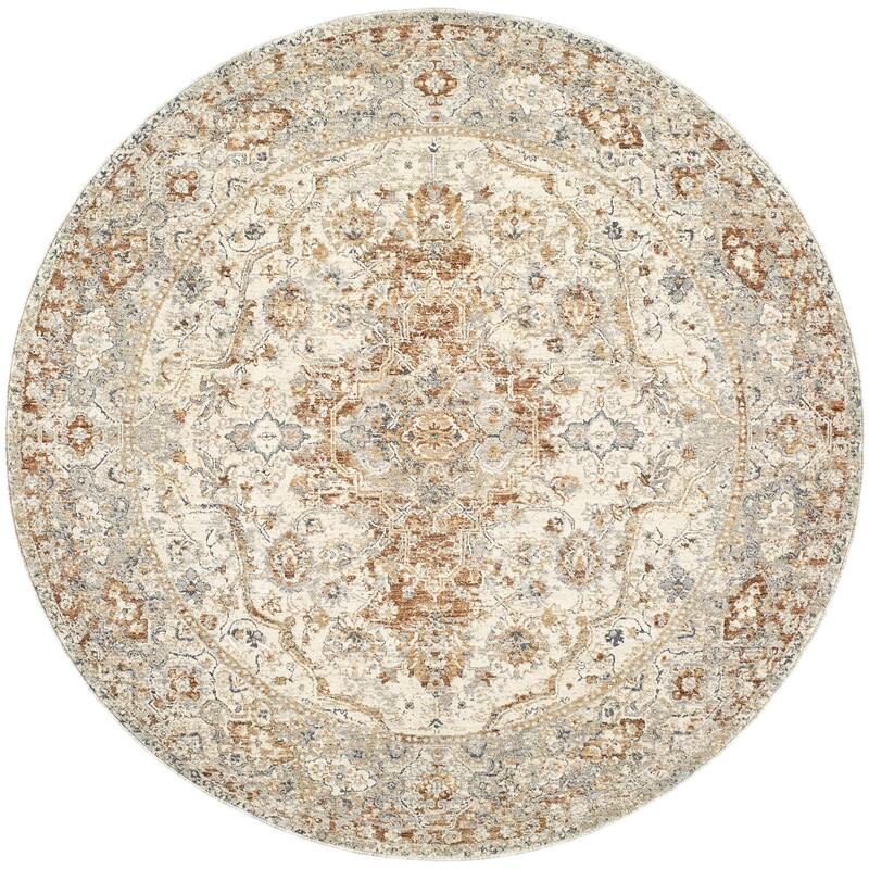 Livabliss Poem Traditional Area Rug - Cream - 7'10" x 7'10"