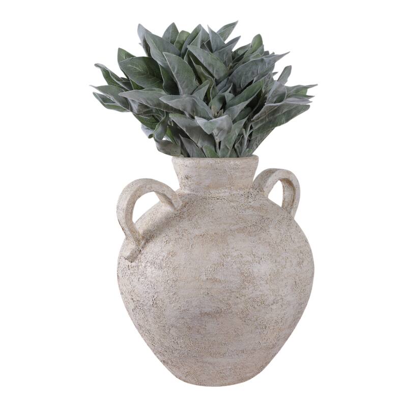 Terracotta Vase Handcrafted Double Handles Timeless Decorative Accent