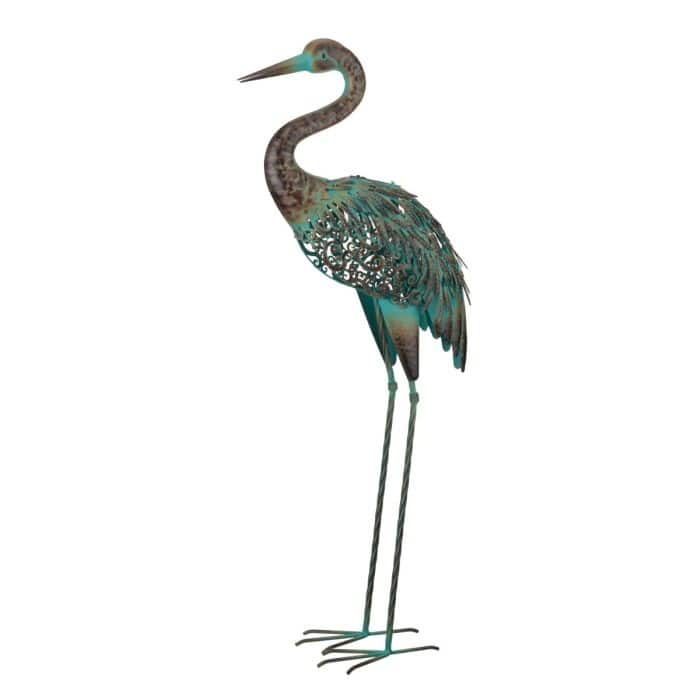 Patina Solar Crane Decor - Down
