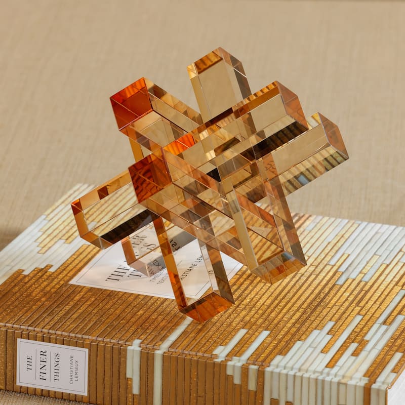 Crystal Glass Interlocking Bookend