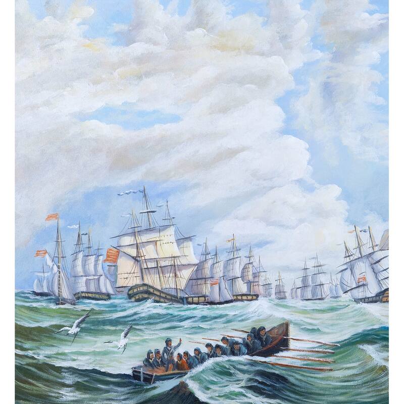 The Channel fleet in heavy weather - Canvas Painting