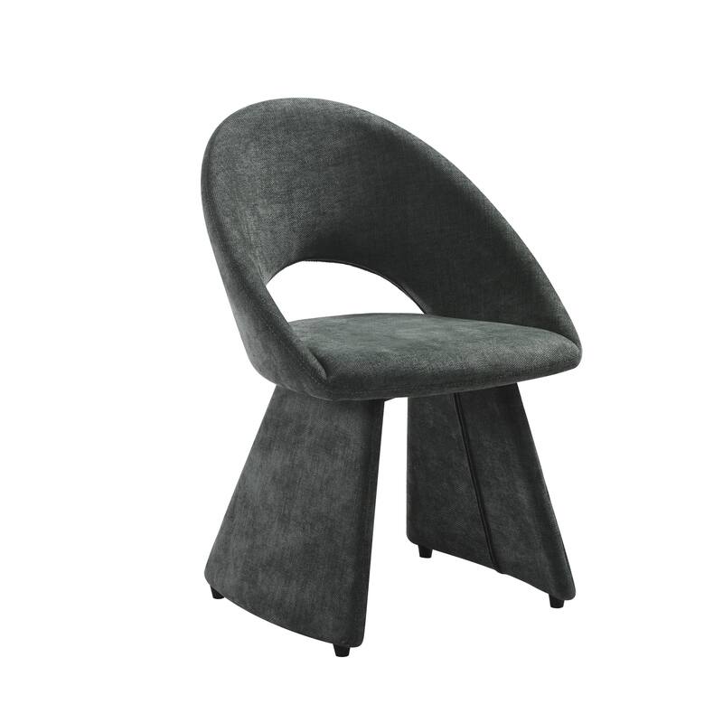 Angelina Modern Curved Back Forest Green Upholstered Dining Chair - Set of 2