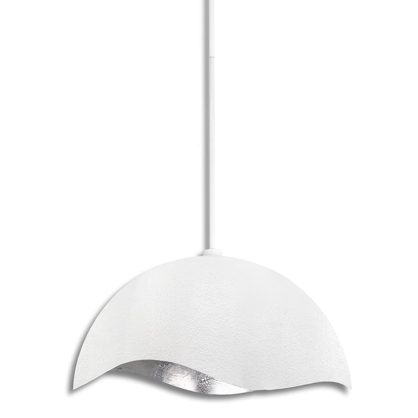 slide 2 of 11, Kovacs P1915 Eclos 24" Wide Pendant Textured White / Silver Leaf