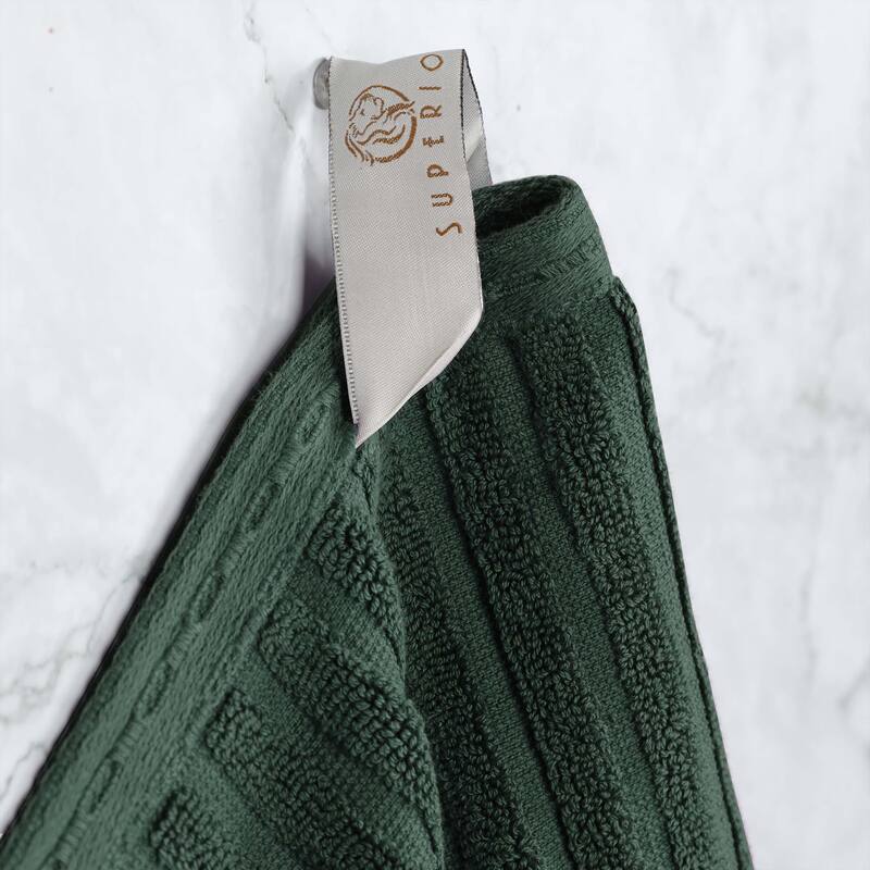 Superior Cotton 12-Piece Solid and Checkered Border Towel Set