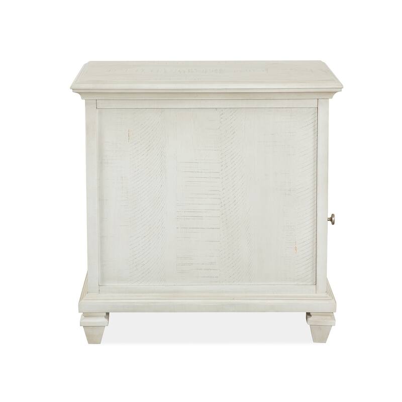 Magnussen Home Newport Alabaster Chairside End Table - 18''W x 24''D x 24''H