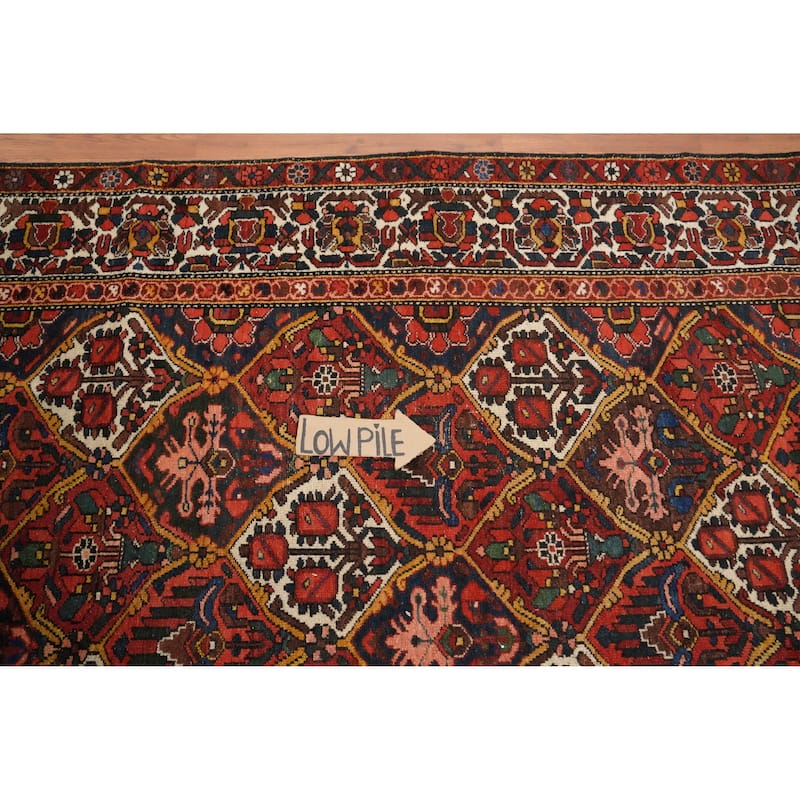 Hand Knotted Oriental 100% Wool Carpet Traditional Floral Oranges & Rust Bakhtiari Area Rug - 9' 6'' X 6' 7''