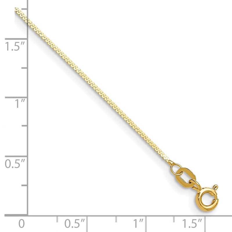 Curata 14k Yellow Gold 0.95mm Serpentina Chain Bracelet Options: 7" 8"