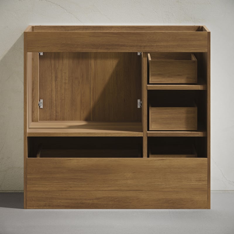 Virage 36" Freestanding Bathroom Vanity In Brown Oak Without Sink Top - 36